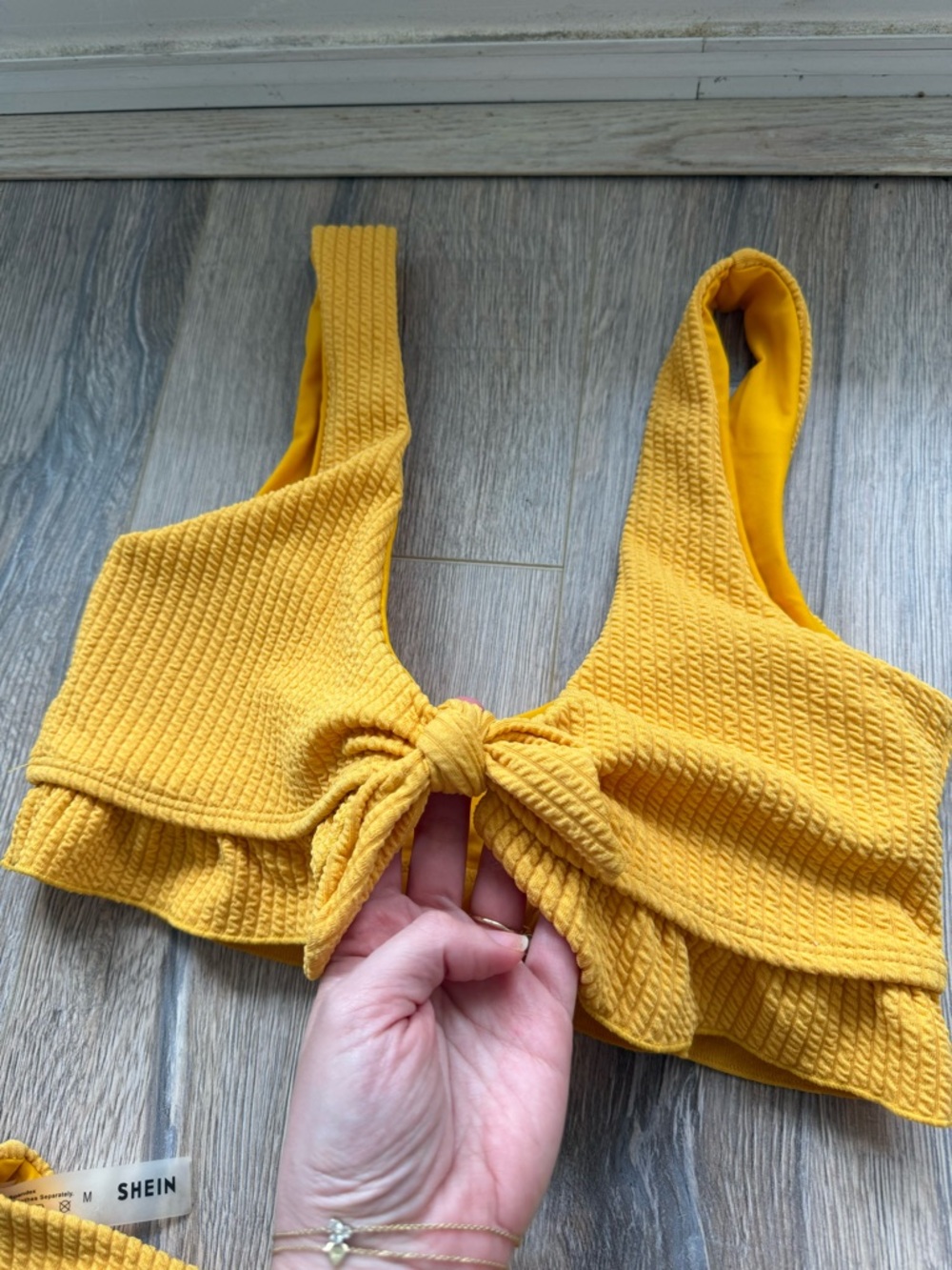 Yellow Ribbed Bikini - Picture 2 of 3